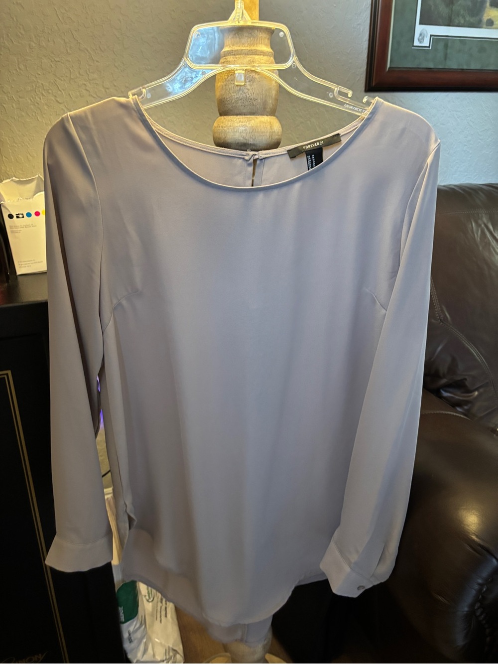 Forever 21 mocha taupe Long-Sleeve Blouse size m women’s